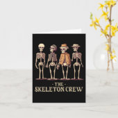 Grappige Mannen van Halloween Skeleton Crew Kaart (Gele Bloem)