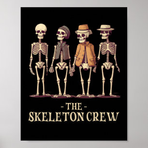 Grappige Mannen van Halloween Skeleton Crew Poster