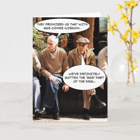 Grappige Mannen verjaardag Kaart (Gele Bloem)