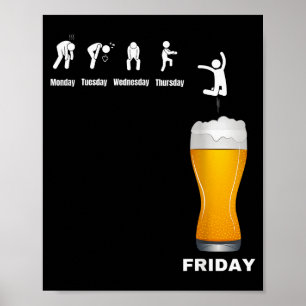 Grappige Mannen Week Van Maandag Tot Vrijdag - Bie Poster