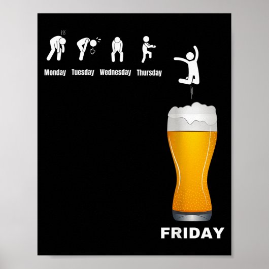 Grappige Mannen Week Van Maandag Tot Vrijdag - Bie Poster (Voorkant)