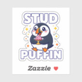 Grappige mannetjes papegaaiduiker leuke vogel cupc sticker (Vel)