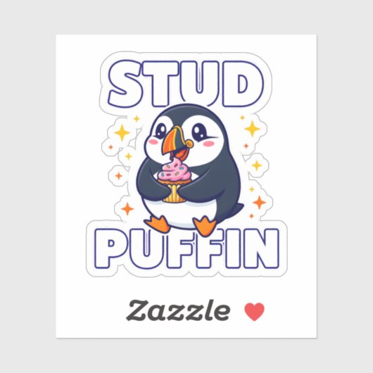 Grappige mannetjes papegaaiduiker leuke vogel cupc sticker (Vel)
