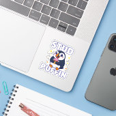 Grappige mannetjes papegaaiduiker leuke vogel cupc sticker (Laptop met iPhone)