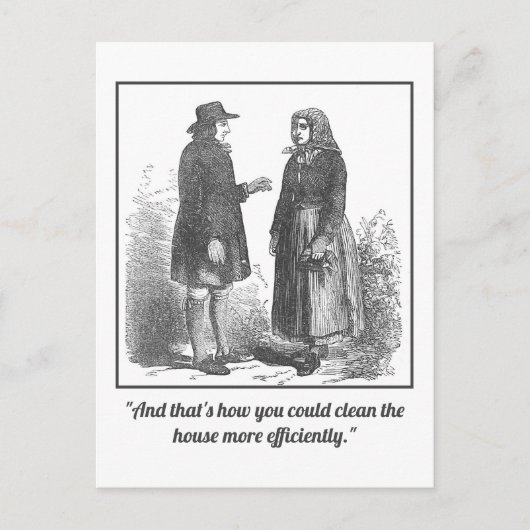 Grappige Mansplainende Schoonmaak Ansichtkaart Briefkaart (Voorkant)