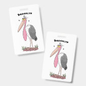 Grappige maraboe ooievaar cartoon badge (Voor- en achterkant)