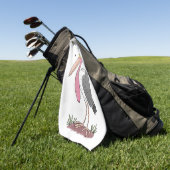 Grappige maraboe ooievaar cartoon golfhanddoek (Groen)