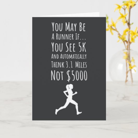 Grappige Marathon Hardlopen Kaarten Humor Fitness  (Gele Bloem)