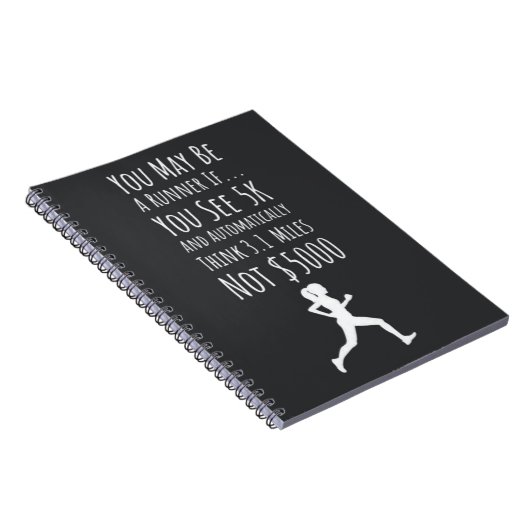 Grappige Marathon Running Gifts Quote Gezegde Runn Notitieboek (Rechterzijde)