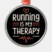 Grappige marathonloper citeert grappen zwart en ro metalen ornament (Voorkant)