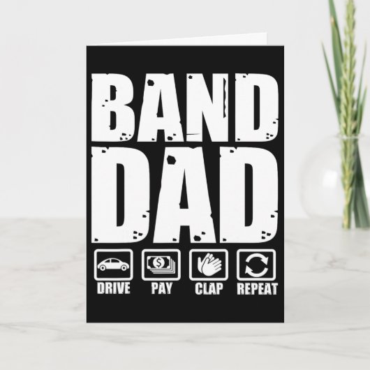 Grappige Marcherende Band Vader Vader Humor Vaderd Kaart (Voorkant)