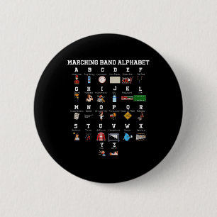 Grappige Marching Band Alfabet Band Kamp Student C Ronde Button 5,7 Cm