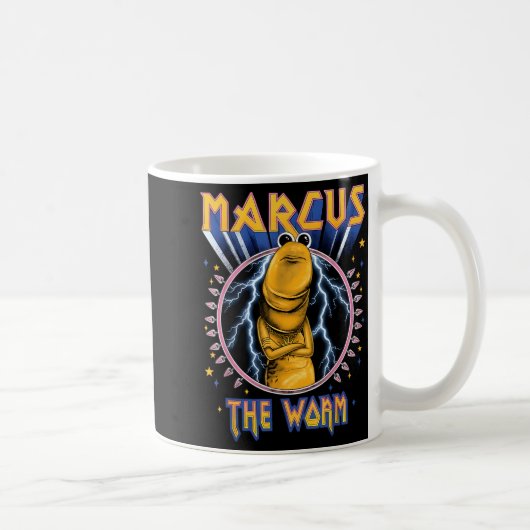 Grappige Marcus De Worm Zware Rock Rockworm Humor Koffiemok (Rechts)