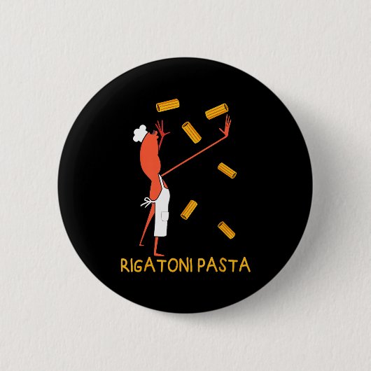 Grappige Marcus The Worm Rigatoni Pasta Ronde Button 5,7 Cm (Voorkant)