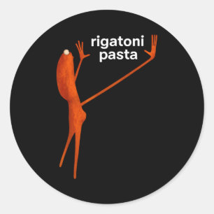Grappige Marcus The Worm Rigatoni Pasta Virale Mem Ronde Sticker