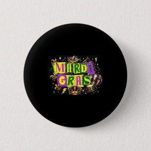 Grappige Mardi Gras Disco Bal Carnaval Seizoen Man Ronde Button 5,7 Cm