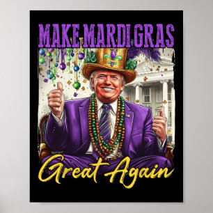 Grappige Mardi Gras Donald Trump Mardi Gras Amerik Poster