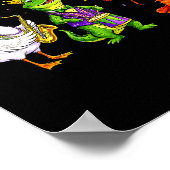 Grappige Mardi Gras Gans Alligator Rivierkreeft Ca Poster (Hoek)