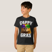 Grappige mardi gras masker capybara meme t-shirt (Voorkant volledig)