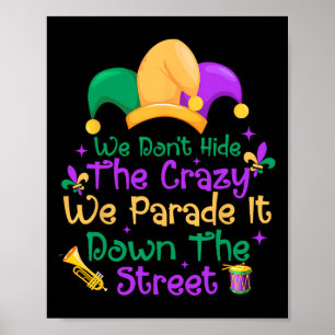 Grappige Mardi Gras We verbergen niet gekke parade Poster