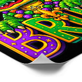 Grappige Mardigator Alligator Bruh Mardi Gras Kost Poster (Hoek)