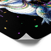 Grappige Mardigator Mardi Gras Alligator Dans Carn Poster (Hoek)