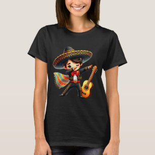 Grappige Mariachi Hoed Cinco De Mayo Gitaar Jongen T-shirt