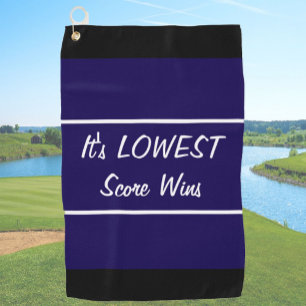 Grappige marine blauw laagste score wint cadeau vo golfhanddoek