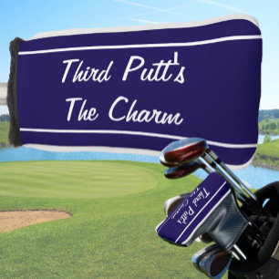 Grappige marine blauwe derde putt is de charme Put Golfheadcover