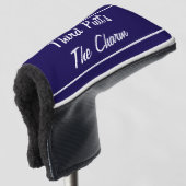 Grappige marine blauwe derde putt is de charme Put Golfheadcover (3/4 voorkant)