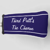 Grappige marine blauwe derde putt is de charme Put Golfheadcover (Voorkant)
