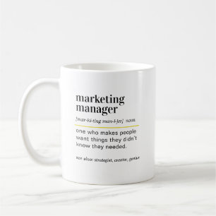 Grappige Marketing Manager Definitie Cadeau Koffiemok