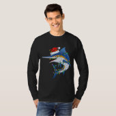 Grappige Marlin Visliefhebber Kerstmis Santa Hat M T-shirt (Voorkant volledig)