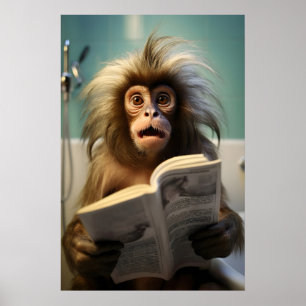 Grappige Marmoset Aap Badkamer Print Toilet