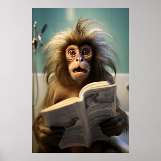 Grappige Marmoset Aap Badkamer Print Toilet (Voorkant)