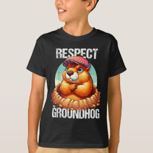 Grappige marmot Dag van de marmot eist respect T-shirt