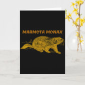 Grappige Marmota Monax Ground-hog Day Kaart (Gele Bloem)
