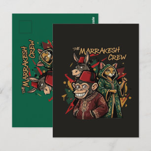 Grappige Marrakesh Bemanning Marokko Souvenir Cart Briefkaart
