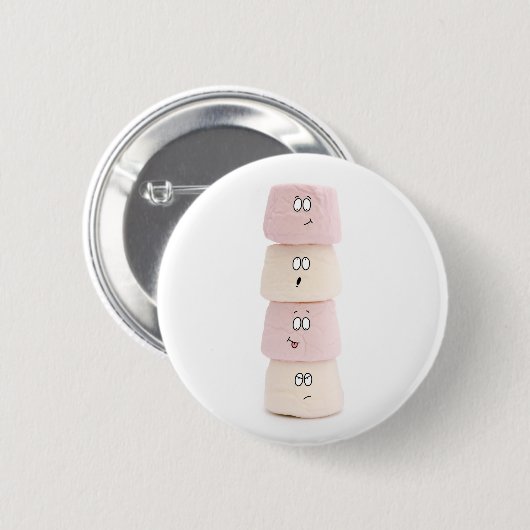 grappige marshmallow ronde button 5,7 cm (Voorkant /achterkant)