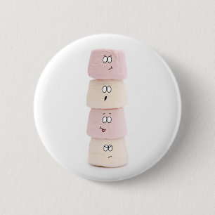 grappige marshmallow ronde button 5,7 cm