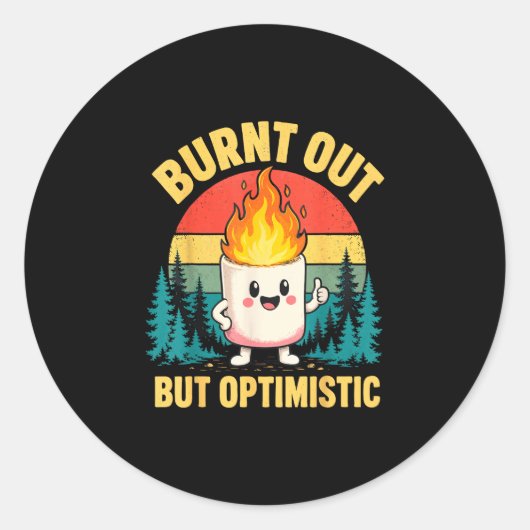 Grappige marshmallow  ronde sticker (Voorkant)