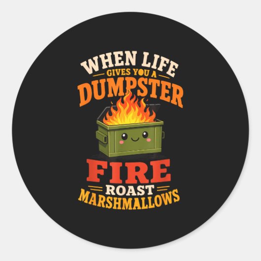 Grappige marshmallow  ronde sticker (Voorkant)