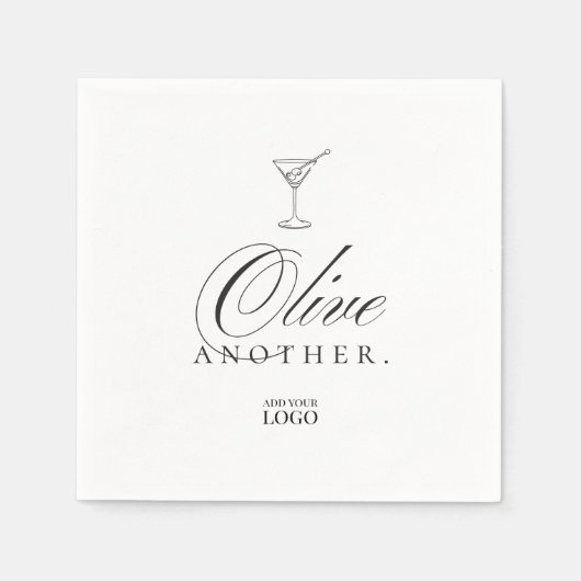 Grappige Martini Olive Bar Restaurant Cocktail Servet (Voorkant)