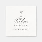 Grappige Martini Olive Een andere bruiloft cocktai Servet (Voorkant)