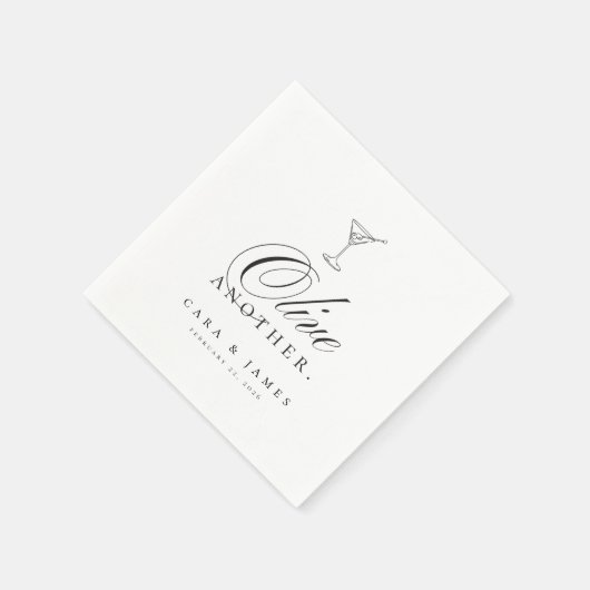 Grappige Martini Olive Een andere bruiloft cocktai Servet (Hoek)