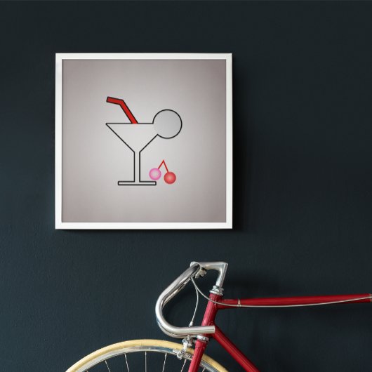 Grappige Martini - Retro Cocktail met Cherry Twist Poster