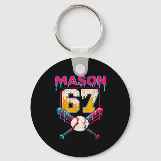 Grappige Mason 67 Zes Zeven Srt Meme Ijs Drip G Sleutelhanger (Voorkant)