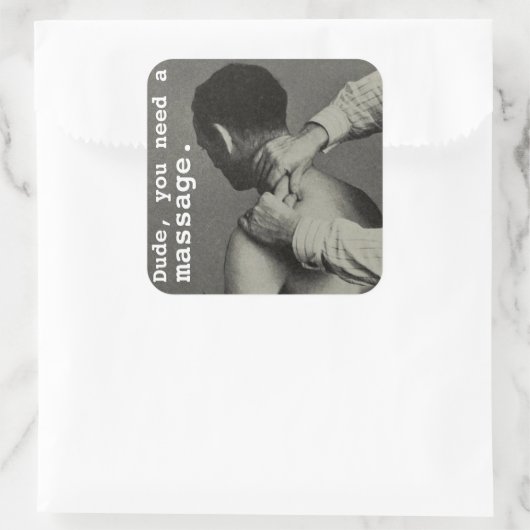 Grappige Massage Vierkante Sticker (Tas)