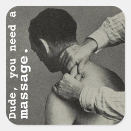  Grappige  Massage Vierkante Sticker