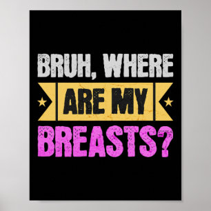 Grappige mastectomie en borstverkleining operatie poster